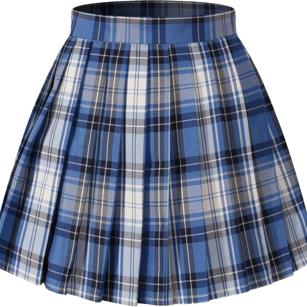 Girls Plaid Pleated School Uniform Skirts Women Short Mini Cosplay Costumes